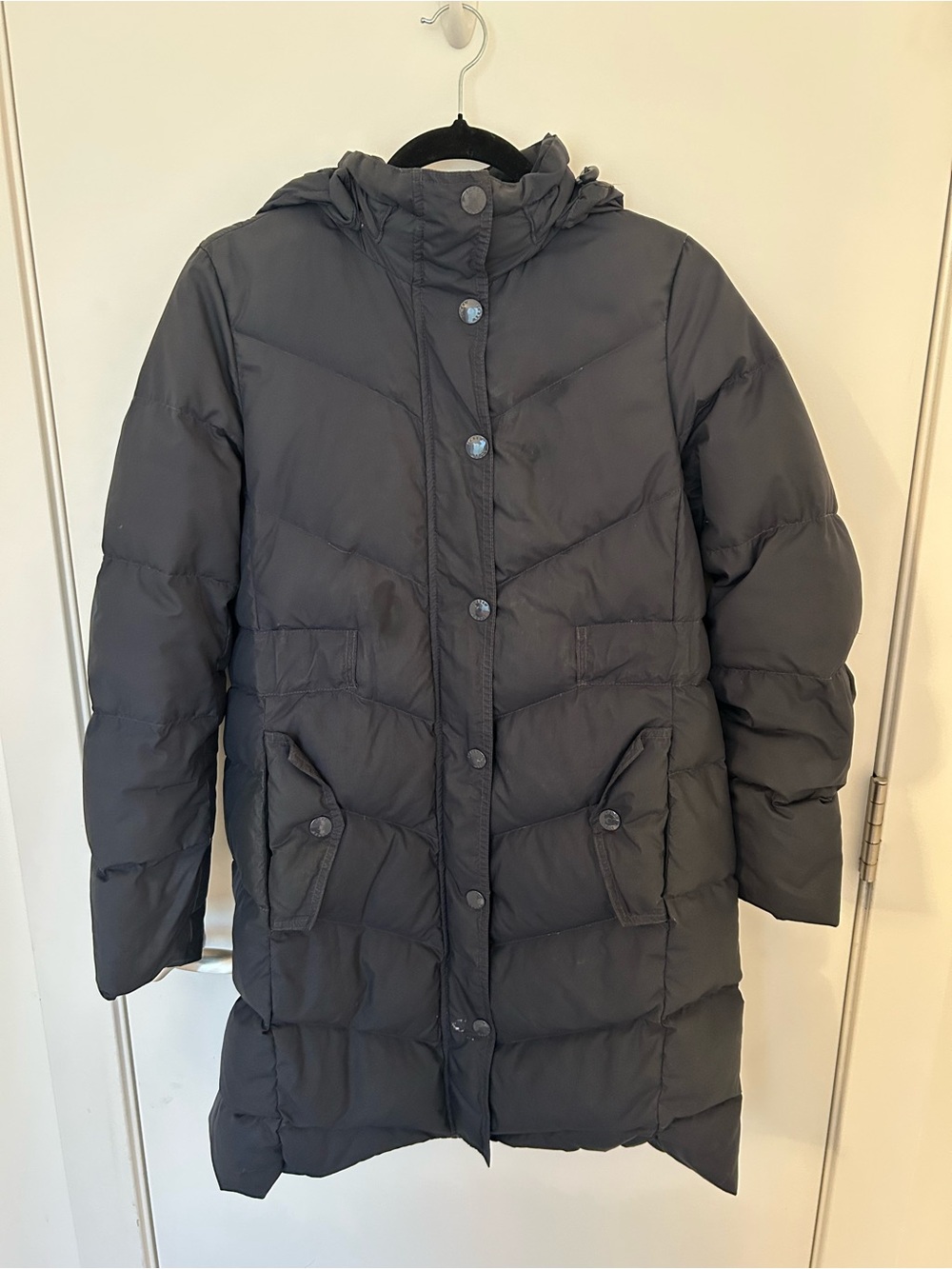 J. Crew Women's Dark Gray Puffer Ski Jacket with Hood